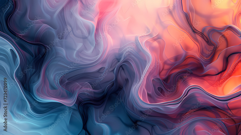 Obraz premium Vivid Colors in Abstract Fluid Art