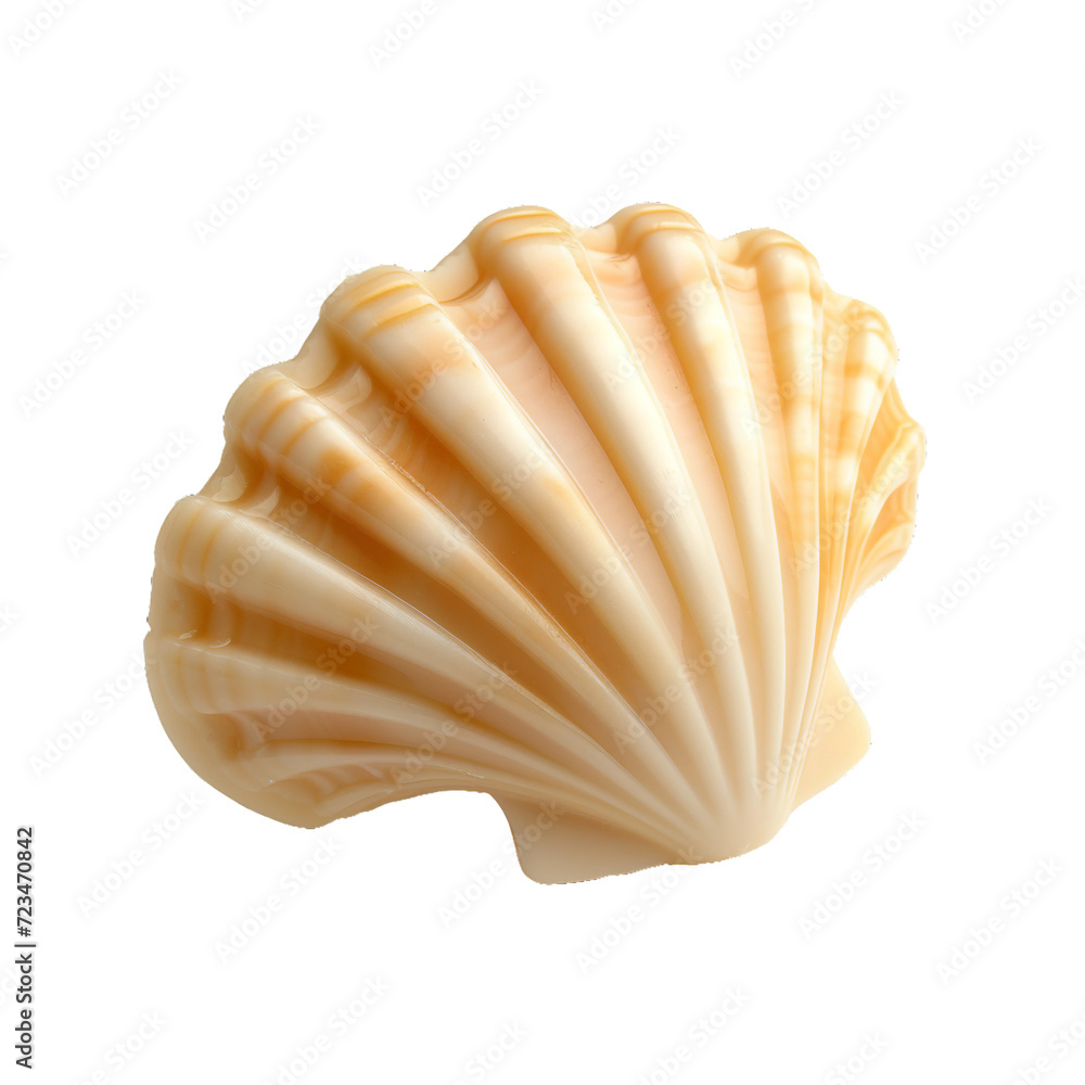 Soap shaped like a seashell, transparent background, isolated image, generative AI Soap shaped like a seashell, transparent background, isolated image, generative AI