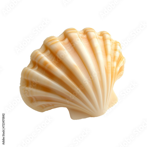 Soap shaped like a seashell, transparent background, isolated image, generative AI