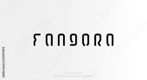 Abstract minimalist alphabet font design. modern futuristic scifi typography vector illustration
