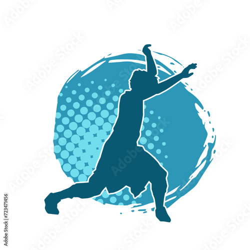 Silhouette of a man in dancing pose. Silhouette of a male dancer in performing pose.