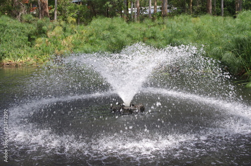 A beautiful shooting fountain in the park