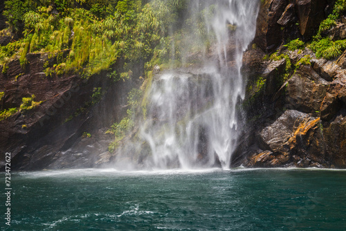 Stirling Falls at Milford Sound  Fiordland  New Zealand