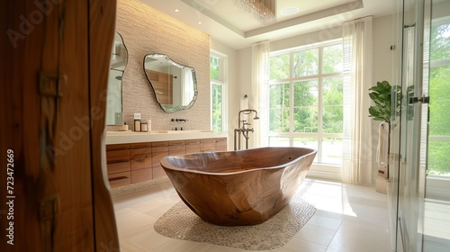 a bathtub in a luxurious bathroom