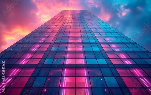 Wallpaper Mural Walls of three-dimensional model of buildings. Models of high-rise buildings with close up. Concept architecture of high-rise housing. Tall houses are lit with neon lights. Torontodigital.ca