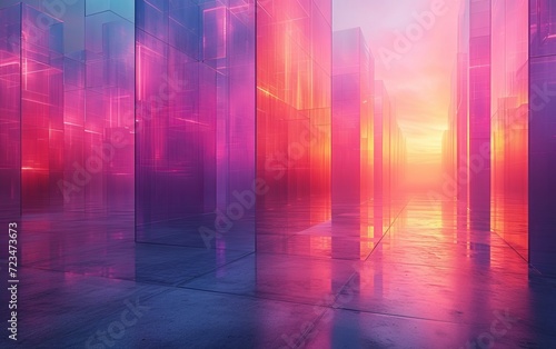 Abstract background with neon lights。