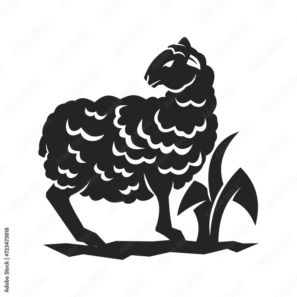 Fototapeta premium Lamb Logo template Isolated. Brand Identity. Icon Abstract Vector graphic