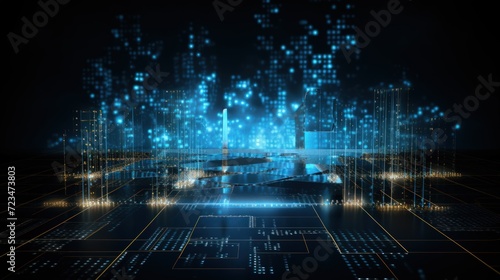 Digital technology and big data. Generate AI image