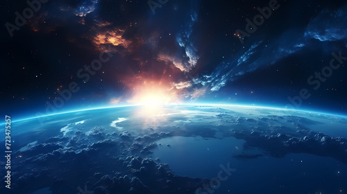 Digital technology universe earth abstract graphics poster web page PPT background