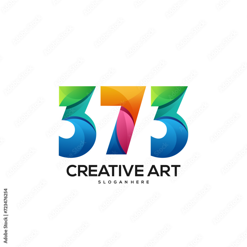 Number logo gradient colorful Number logo gradient colorful