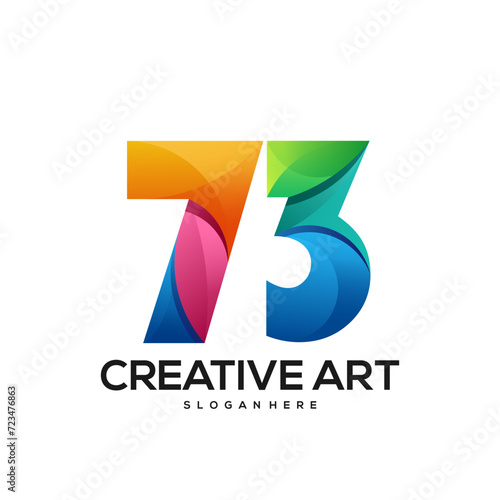 Free Download Number logo gradient colorful - GFXLoad
