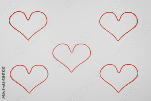  hearts, shape, icon, set