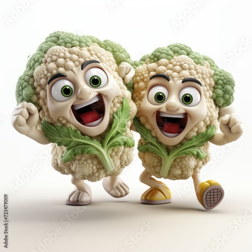 Smiling and Joyful Cauliflower 3D Character © vidkit