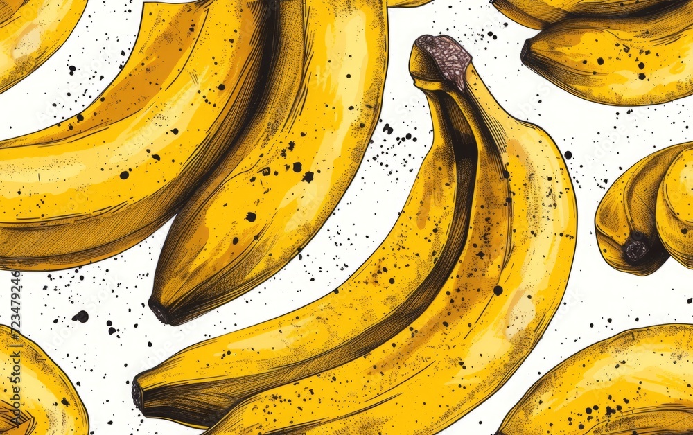 Hand-Drawn Style Banana Pattern Hand-Drawn Style Banana Pattern