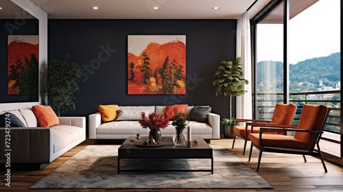 Modern aesthetic living room interior composition with elegant color palette  © Faisal