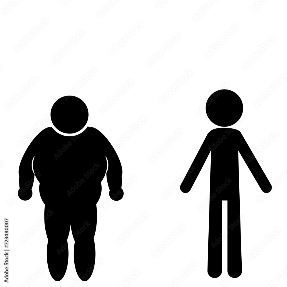 vector illustration of fat and thin people vector illustration of fat and thin people
