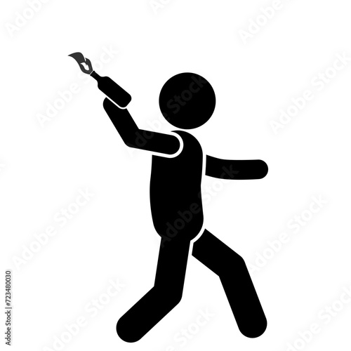man throwing molotov, holding molotov