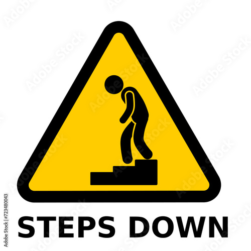 Step Down Symbol Sign, Vector Illustration, Isolate On White Background Label.