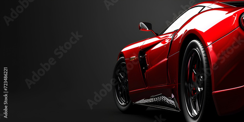 Red sport car side view against black   A Red Sports Car's Dance with Darkness © MZ