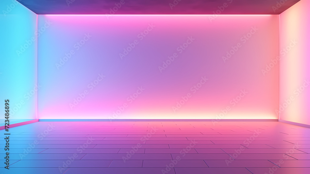Obraz premium 3D space, light shining from above, empty room