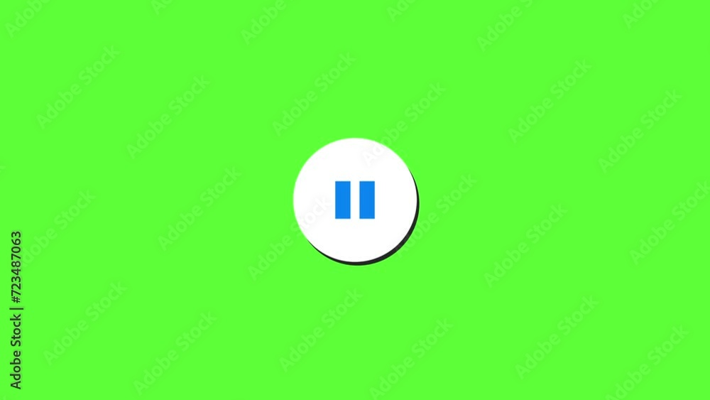 4K motion graphics animation of stop or play button on chroma key green screen background. 4K motion graphics animation of stop or play button on chroma key green screen background.