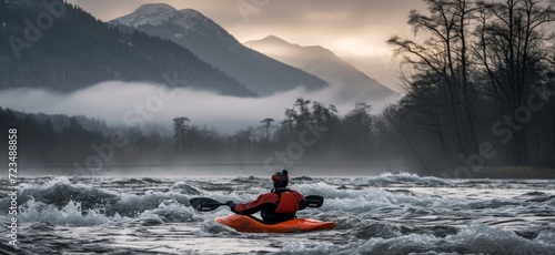 Whitewater Kayaking Action