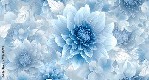 a blue floral flower wallpaper