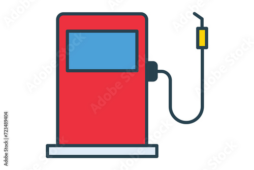 gas station icon. icon related to fuel and service stations. flat line icon style. element illustration