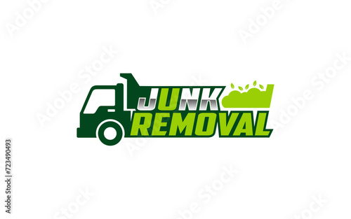Illustration vector graphic of junk removal solution services logo design template.
