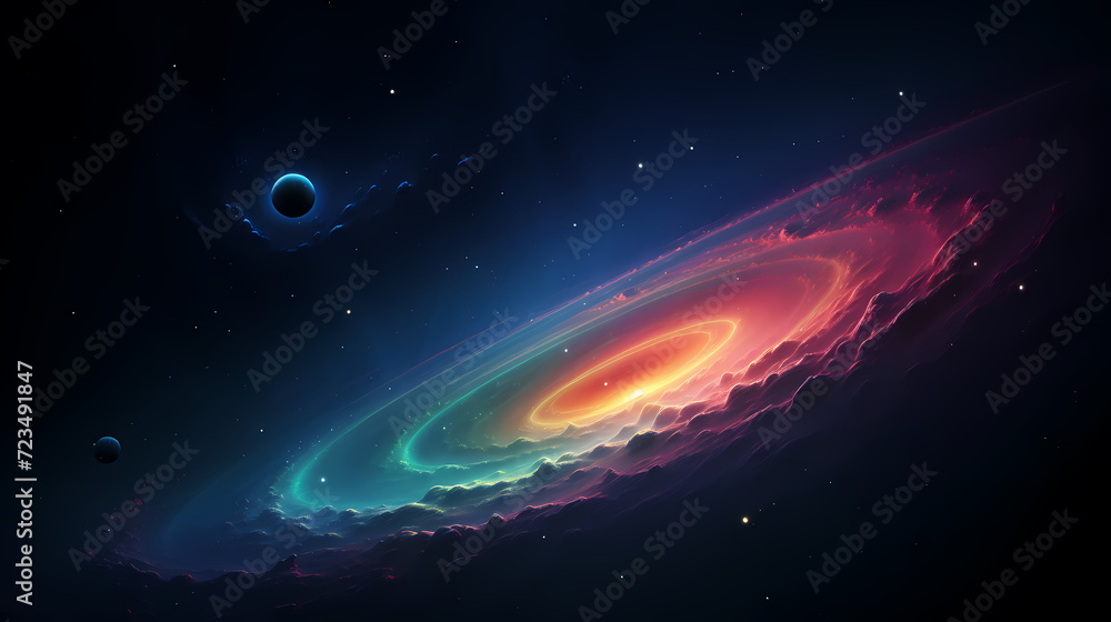 Obraz premium Cosmic background, abstract planet and space background