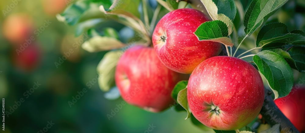 Fruits, apples, growing in garden. Fruits, apples, growing in garden.