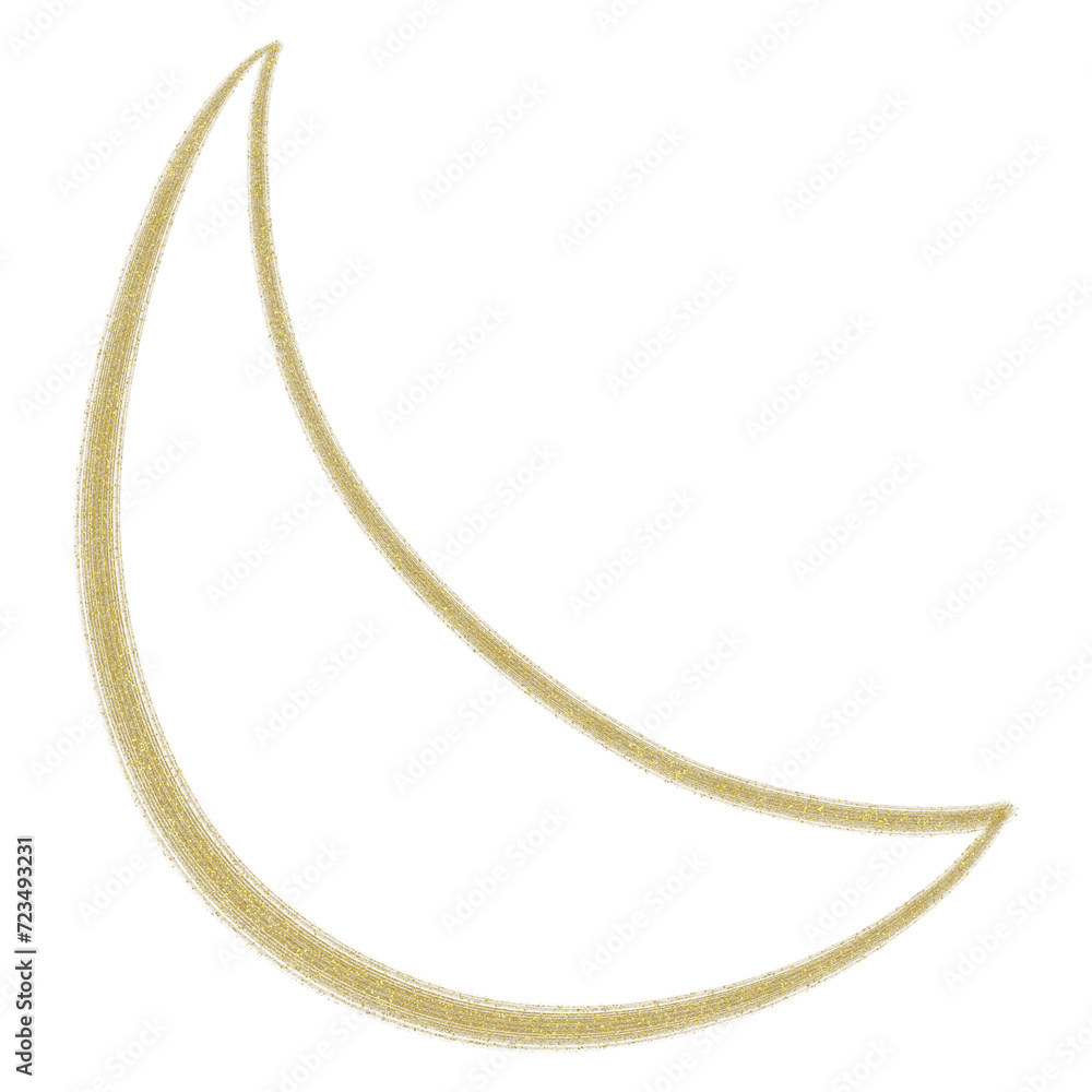 Glittery brush stroke crescent moon doodle Glittery brush stroke crescent moon doodle