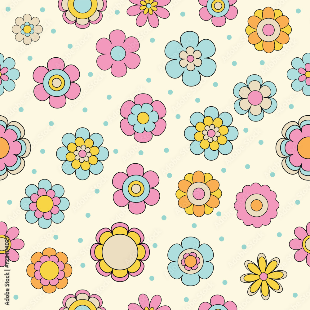 cute spring pastel flower floral hand drawn seamless pattern vector illustration for invitation greeting birthday party celebration wedding card poster banner textiles wallpaper paper wrap background cute spring pastel flower floral hand drawn seamless pattern vector illustration for invitation greeting birthday party celebration wedding card poster banner textiles wallpaper paper wrap background