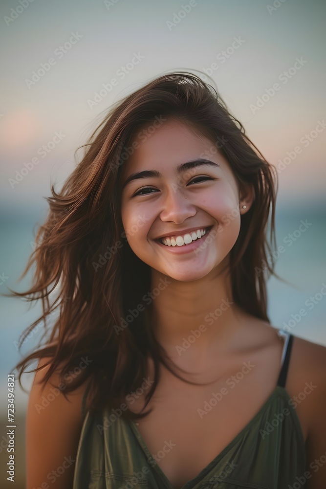 portrait of a smiling girl in her twenties