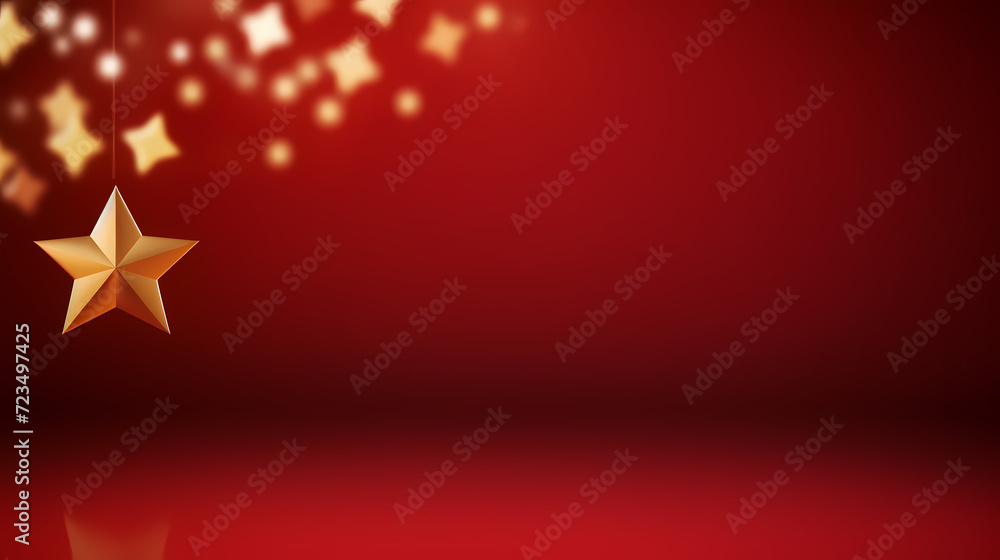 Flat lay composition for festive background with festive decorations and stars Flat lay composition for festive background with festive decorations and stars