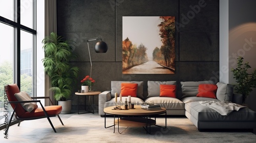 Modern elegant living room interior design inspired by sophisticated palette  © Faisal