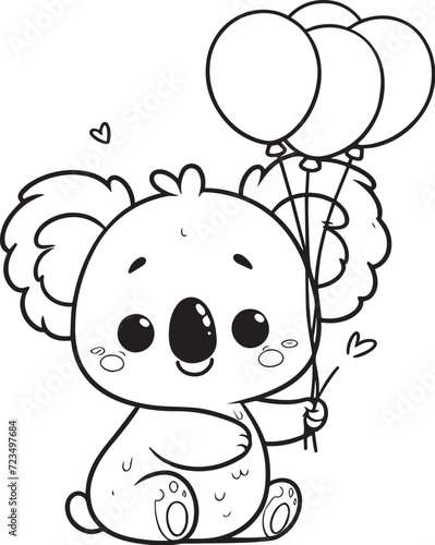 Photography cute coloring page koala