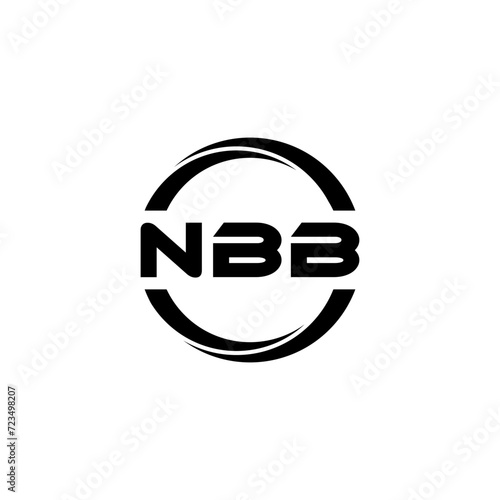 NBB letter logo design with white background in illustrator  cube logo  vector logo  modern alphabet font overlap style. calligraphy designs for logo  Poster  Invitation  etc.