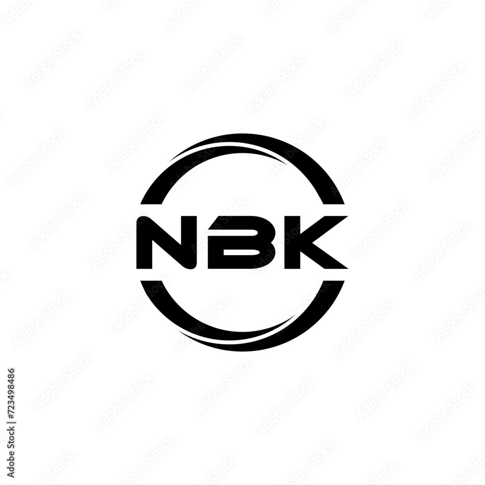 NBK letter logo design with white background in illustrator, cube logo ...
