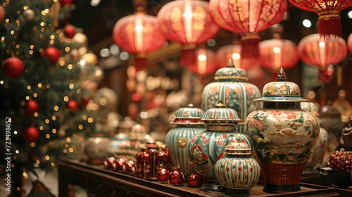 chinese new year lanterns, generative ai © Saleem