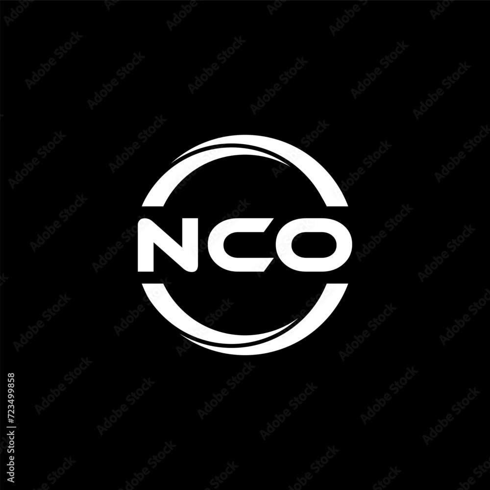 NCO letter logo design with black background in illustrator, cube logo, vector logo, modern alphabet font overlap style. calligraphy designs for logo, Poster, Invitation, etc. NCO letter logo design with black background in illustrator, cube logo, vector logo, modern alphabet font overlap style. calligraphy designs for logo, Poster, Invitation, etc.