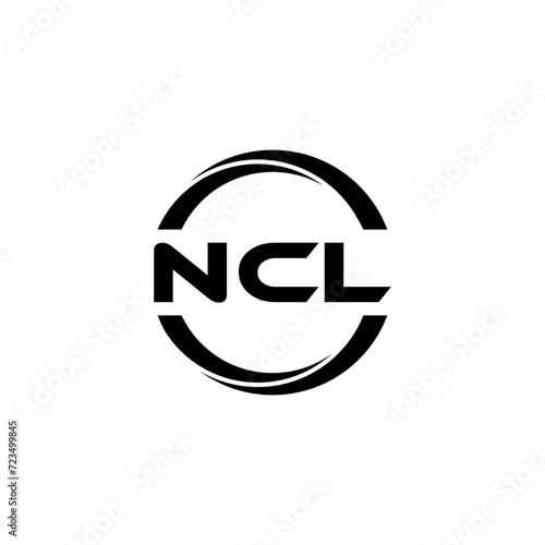 NCL letter logo design with white background in illustrator, cube logo, vector logo, modern alphabet font overlap style. calligraphy designs for logo, Poster, Invitation, etc.
