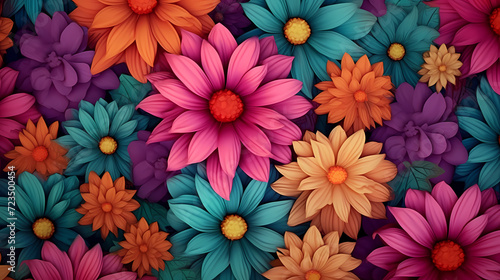 Seamless flower background, colorful flower background