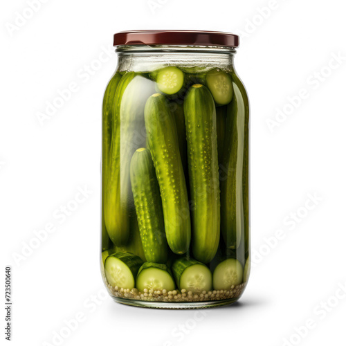 Pickles in jar on transparency background PSD