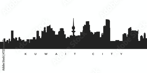 Kuwait city skyline silhouette