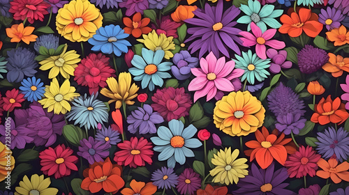 Seamless flower background, colorful flower background