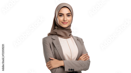 Young business arab woman Isolated on white background, isolated on transparent and white background.PNG image. © CStock