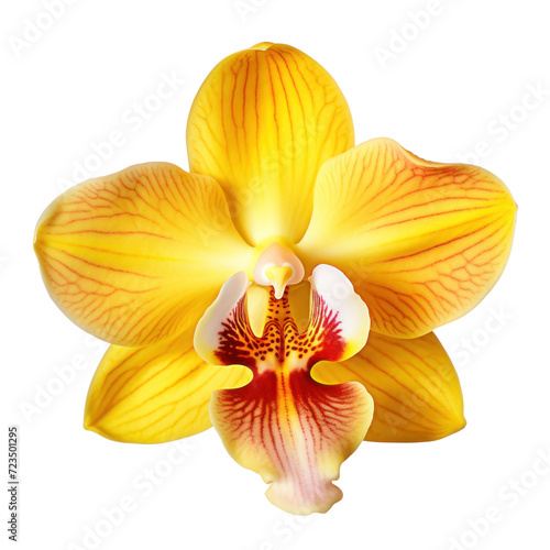 yellow orchid blossom  yellow orchid flower isolated on a transparent background