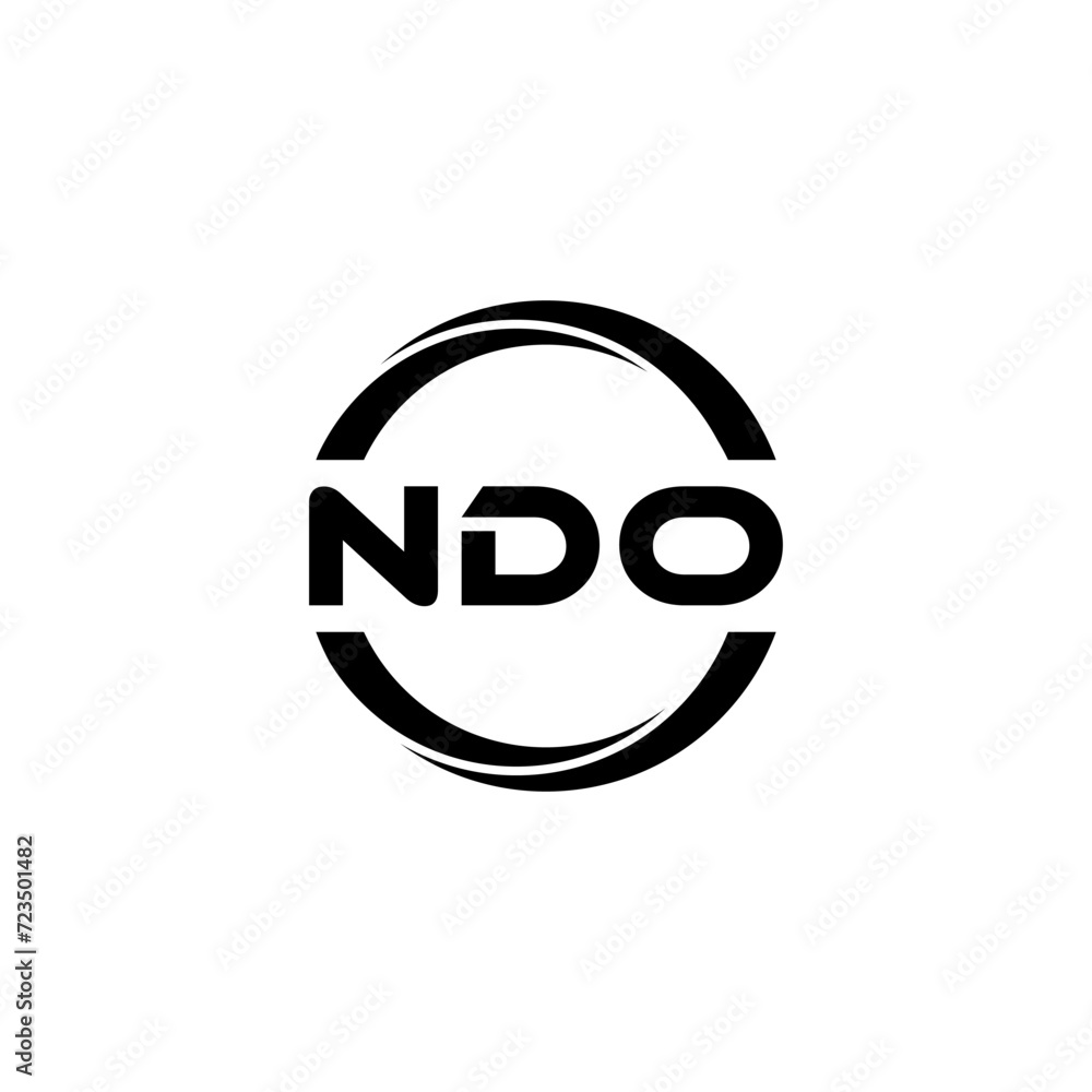 NDO letter logo design with white background in illustrator, cube logo, vector logo, modern alphabet font overlap style. calligraphy designs for logo, Poster, Invitation, etc.