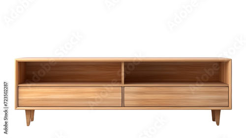 Industrial TV cabinet wooden furniture isolated on transparent and white background.PNG image. 